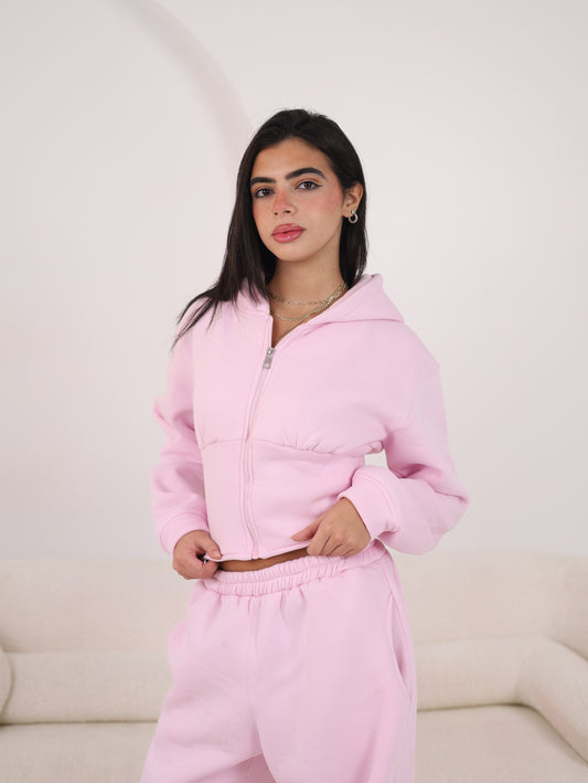 Cloud zip up Jacket - Powder Pink