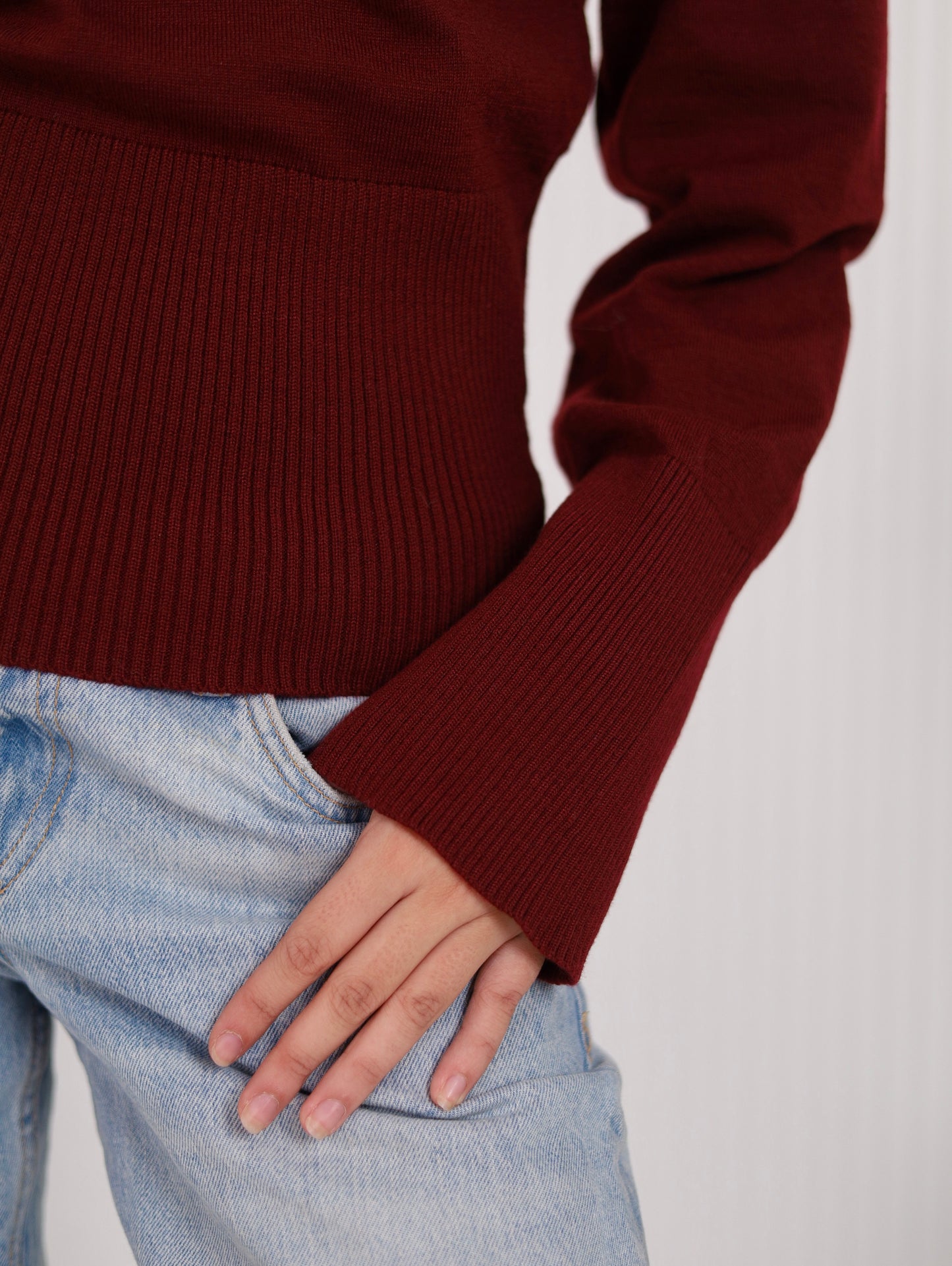 Asymmetrical knit - Burgundy