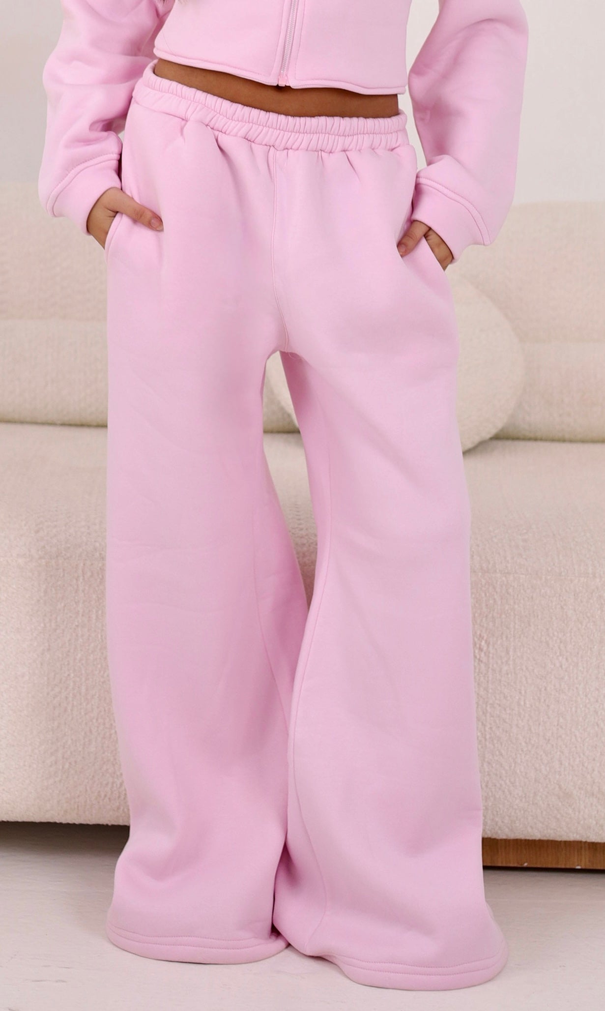 Wide Leg Sweatpants - Powder pink