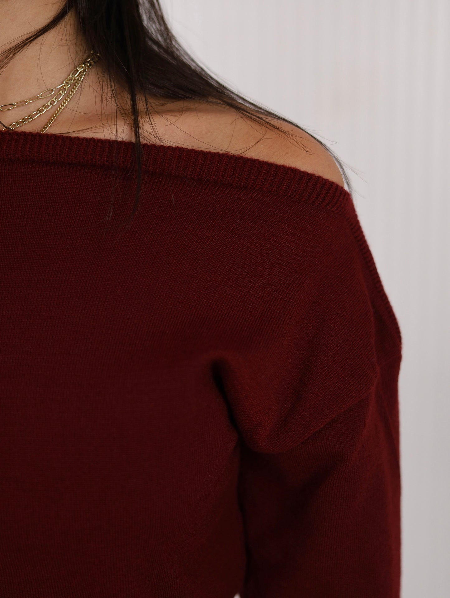 Asymmetrical knit - Burgundy