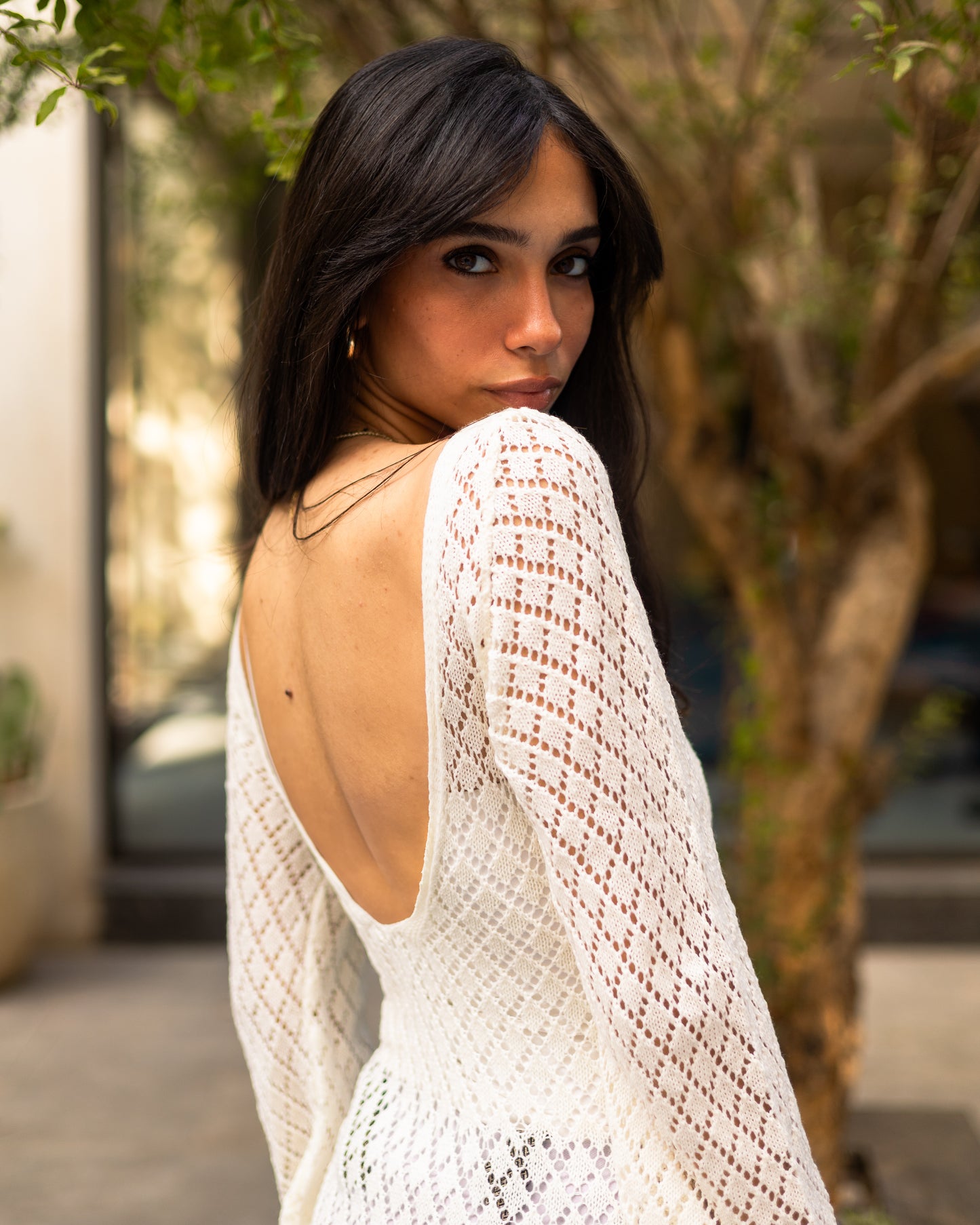 Summer Knit Dress in White
